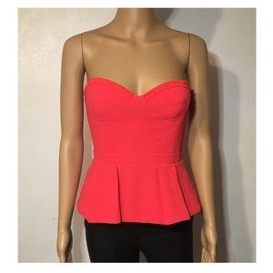 BCBGMazAzria Corsette Peplum Top - Orange